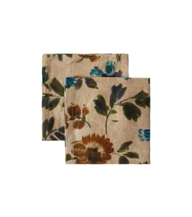 The House of Lyria Rosalia set of 2 floral linen napkins | Thumbnail 1