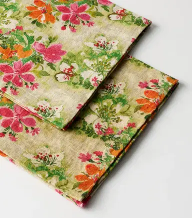 The House of Lyria Potamia set of 2 floral linen napkins | Thumbnail 2