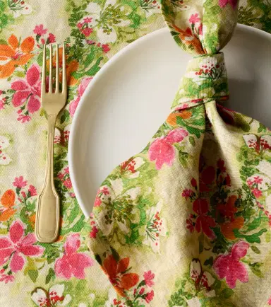 The House of Lyria Potamia set of 2 floral linen napkins | Thumbnail 3