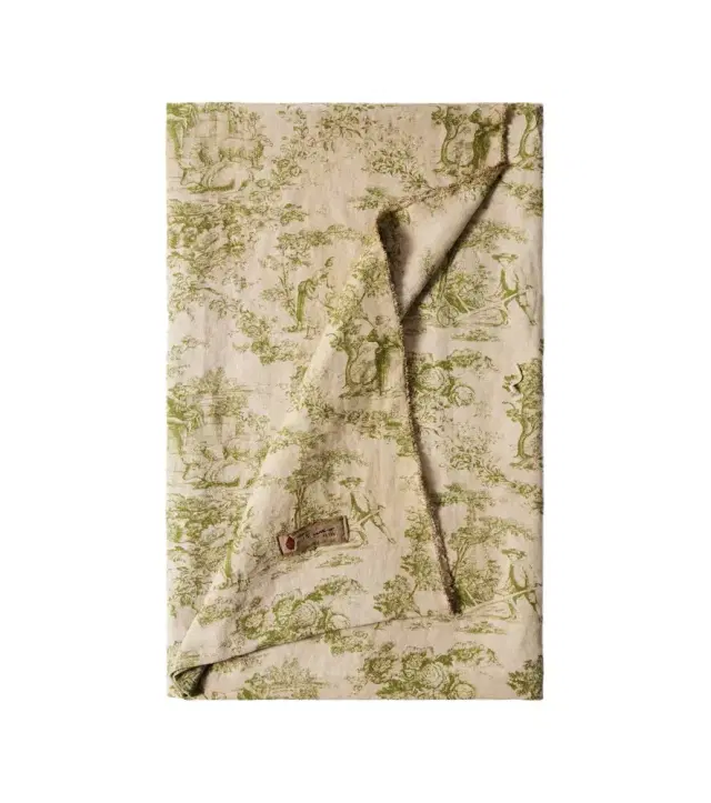 The House of Lyria Glafira toile de jouy linen tablecloth