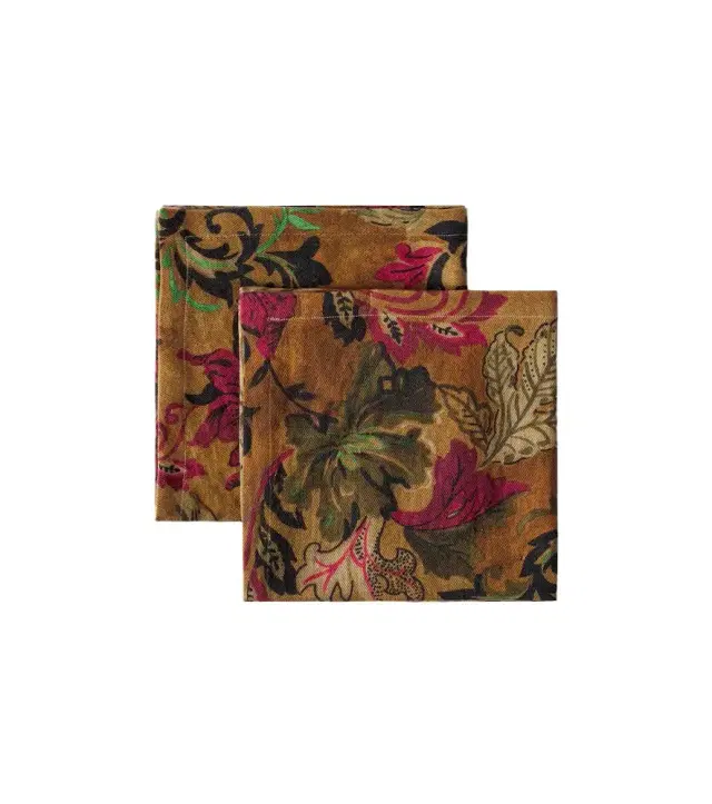 The House of Lyria Tigide set of 2 floral linen napkins