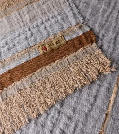 The House of Lyria Xoroi striped jute and wool-blend throw | Thumbnail 2