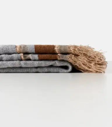 The House of Lyria Xoroi striped jute and wool-blend throw | Thumbnail 4