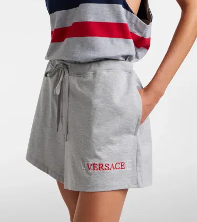 Versace Logo cotton jersey shorts | Thumbnail 4 Versace Logo cotton jersey shorts | Thumbnail 4