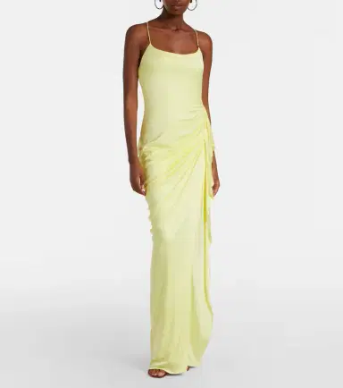 Versace Medusa draped jersey gown | Thumbnail 3 Versace Medusa draped jersey gown | Thumbnail 3