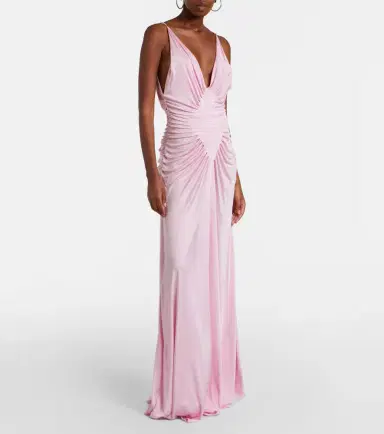 Versace Draped jersey gown | Thumbnail 5 Versace Draped jersey gown | Thumbnail 5