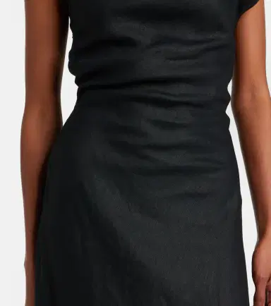 Faithfull Sius asymmetric linen midi dress | Thumbnail 3