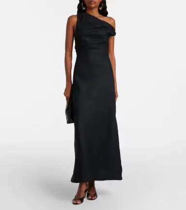 Faithfull Sius asymmetric linen midi dress | Thumbnail 5