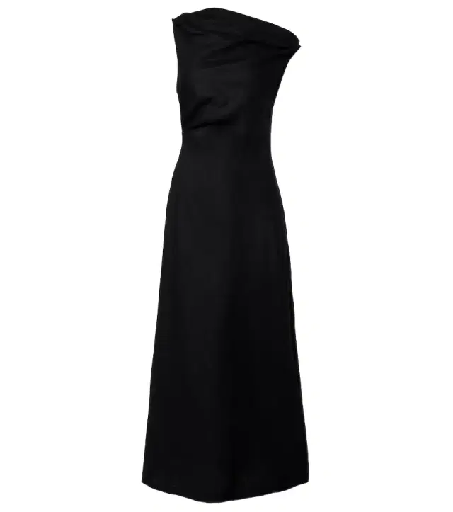 Sius asymmetric linen midi dress
