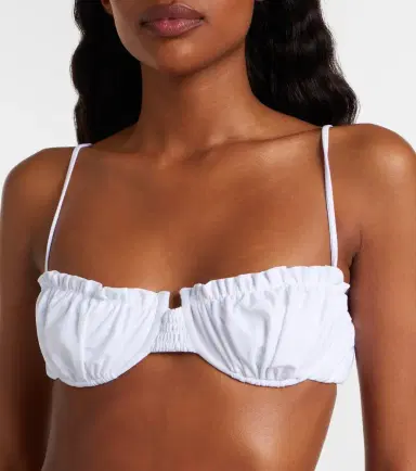 Faithfull Esterel ruched bikini top | Thumbnail 3