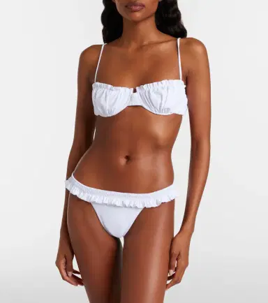Faithfull Esterel ruched bikini top | Thumbnail 4