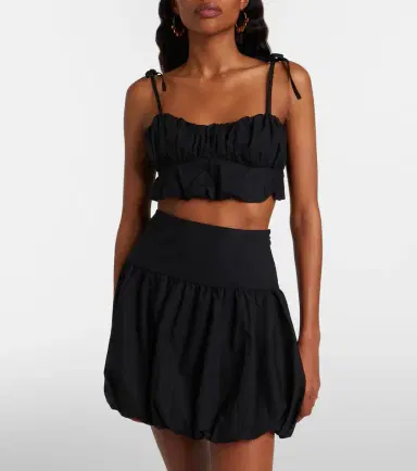 Faithfull Pelea ruched cotton crop top | Thumbnail 4