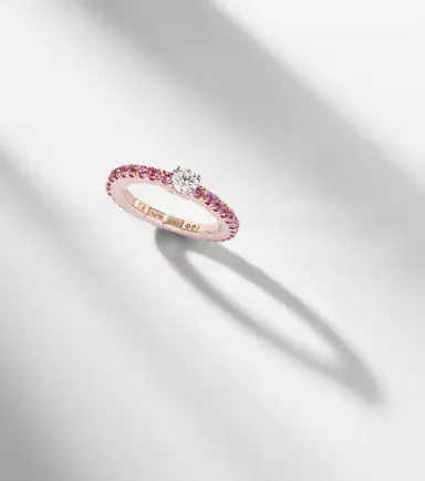 Bucherer Fine Jewellery Stretchy 18kt rose gold ring with diamond and sapphires | Thumbnail 5 Bucherer Fine Jewellery Stretchy 18kt rose gold ring with diamond and sapphires | Thumbnail 5