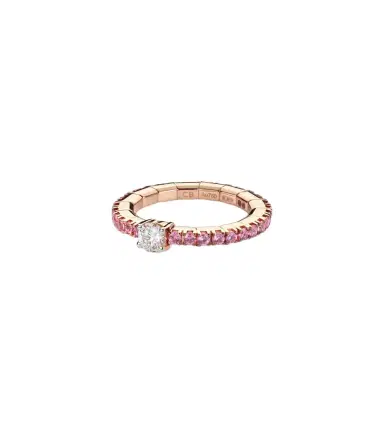 Bucherer Fine Jewellery Stretchy 18kt rose gold ring with diamond and sapphires | Thumbnail 1 Bucherer Fine Jewellery Stretchy 18kt rose gold ring with diamond and sapphires | Thumbnail 1