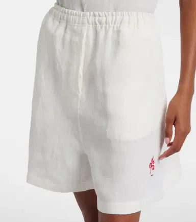 Prada Embroidered linen shorts | Thumbnail 3 Prada Embroidered linen shorts | Thumbnail 3