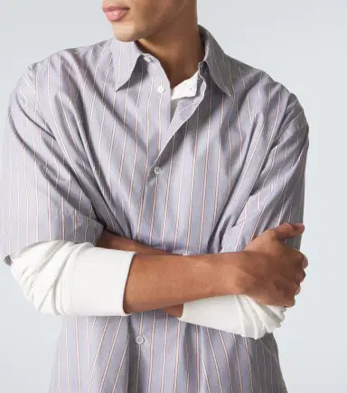Studio Nicholson Sanko striped cotton shirt | Thumbnail 2 Studio Nicholson Sanko striped cotton shirt | Thumbnail 2