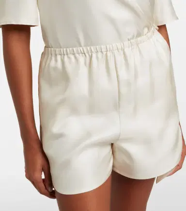 Loulou de Saison Cabo silk satin shorts | Thumbnail 2 Loulou de Saison Cabo silk satin shorts | Thumbnail 2