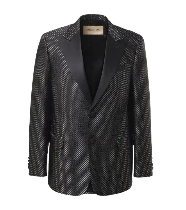 Valentino Polka-dot jacquard tuxedo jacket