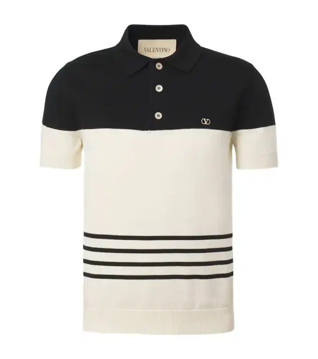 VLogo striped cotton polo sweater