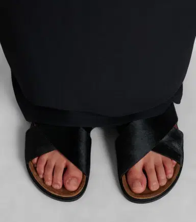 The Row Cross calf hair sandals | Thumbnail 5