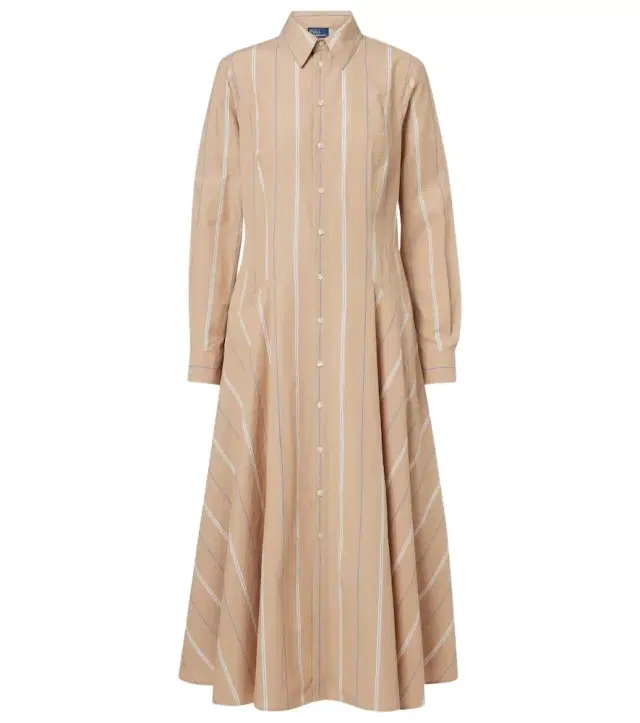Striped cotton shirt dress