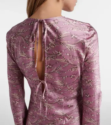 Veronica Beard Gemma floral silk-blend satin midi dress | Thumbnail 4