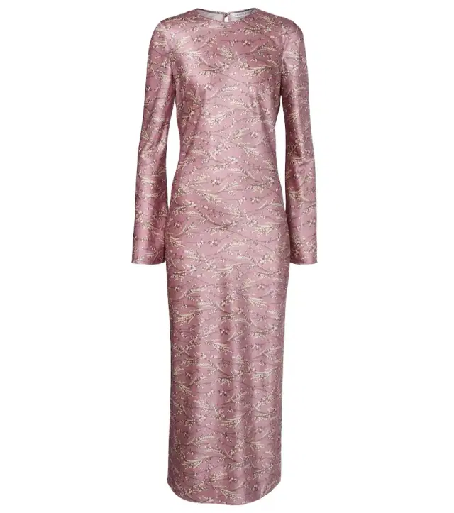 Gemma floral silk-blend satin midi dress