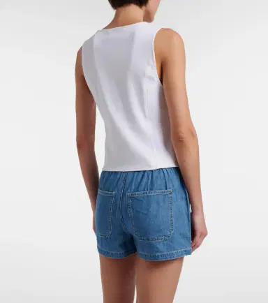 Veronica Beard Quenby ribbed-knit cotton-blend top | Thumbnail 4