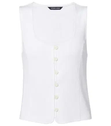 Veronica Beard Quenby ribbed-knit cotton-blend top | Thumbnail 1