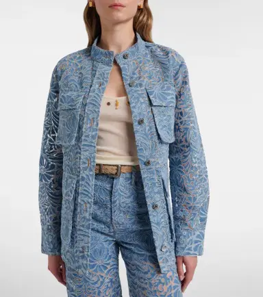 Veronica Beard Lane floral denim jacket | Thumbnail 3
