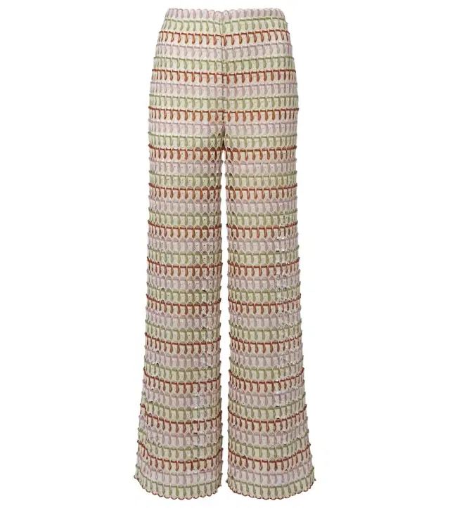 Veronica Beard Fatima crochet wide-leg pants