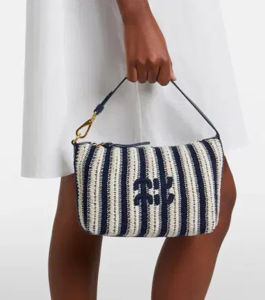Miu Miu Striped crochet top-handle bag | Thumbnail 6 Miu Miu Striped crochet top-handle bag | Thumbnail 6