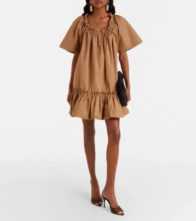 Saint Laurent Ruffled cotton minidress | Thumbnail 4