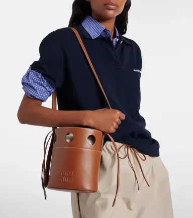 Miu Miu Perforated leather bucket bag | Thumbnail 6