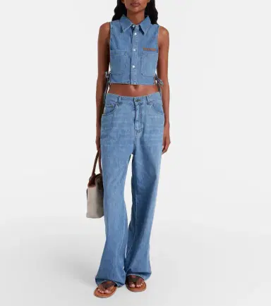 Miu Miu Chambray wide-leg pants | Thumbnail 2