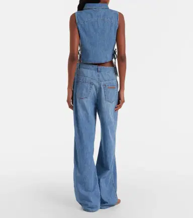 Miu Miu Chambray wide-leg pants | Thumbnail 4
