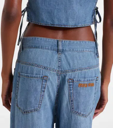 Miu Miu Chambray wide-leg pants | Thumbnail 7