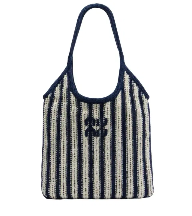 Ivy Medium striped crochet shopper