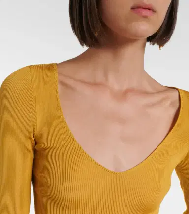 Saint Laurent Ribbed-knit silk top | Thumbnail 6