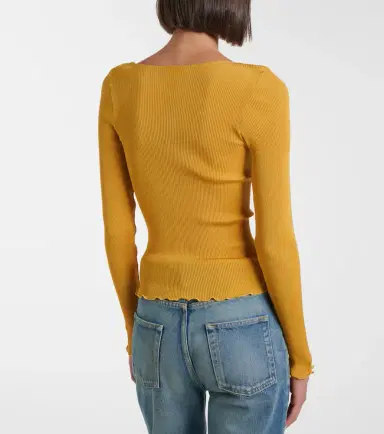 Saint Laurent Ribbed-knit silk top | Thumbnail 7