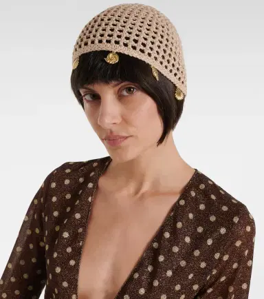 Oséree Oséree Embellished crochet cotton hat | Thumbnail 4