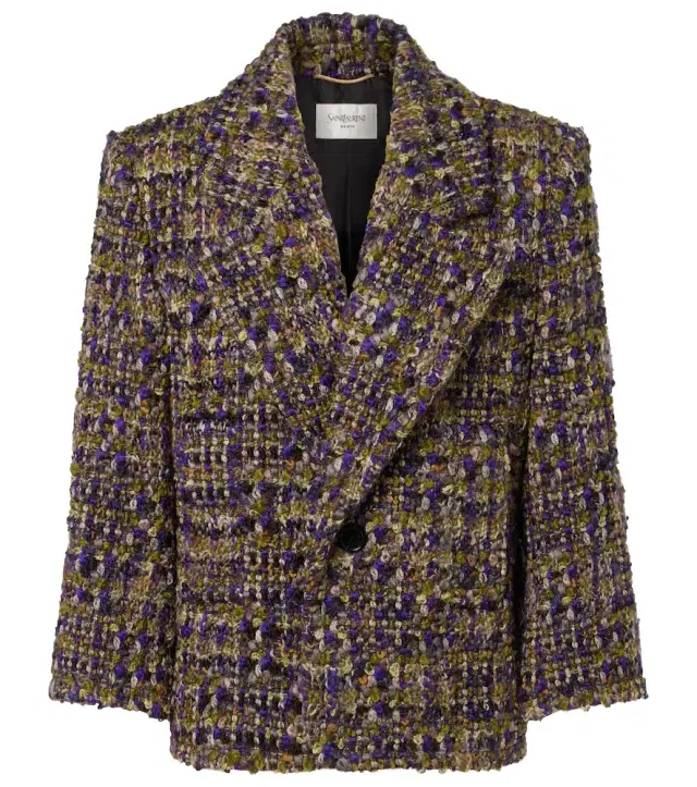 Saint Laurent Wool-blend tweed jacket
