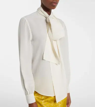 Saint Laurent Tie-neck silk blouse | Thumbnail 2