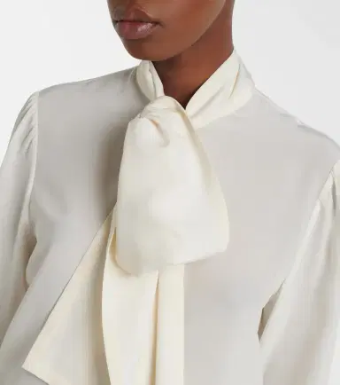 Saint Laurent Tie-neck silk blouse | Thumbnail 4
