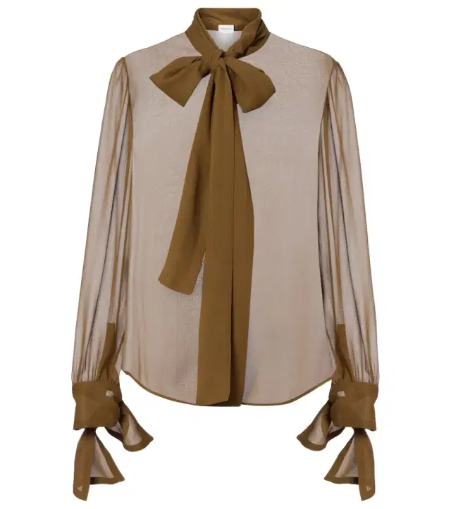 Saint Laurent Tie-neck silk blouse