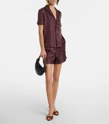 Saint Laurent Printed silk satin shorts | Thumbnail 3 Saint Laurent Printed silk satin shorts | Thumbnail 3
