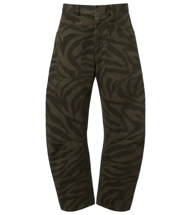 Shon cropped barrel-leg jeans
