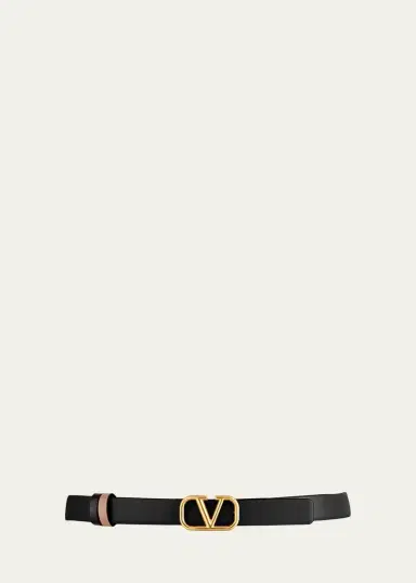 Valentino Garavani VLogo Leather Belt, 20mm | Thumbnail 2
