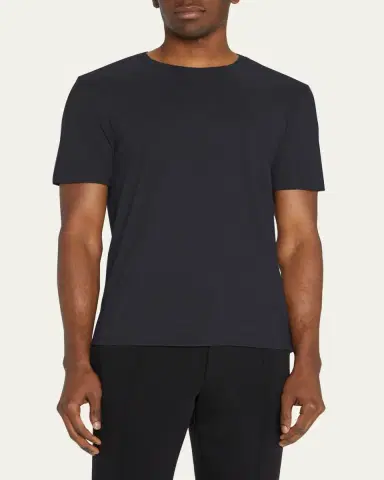 Vince Men's Short-Sleeve Pima Crewneck Jersey T-Shirt | Thumbnail 4 Vince Men's Short-Sleeve Pima Crewneck Jersey T-Shirt | Thumbnail 4
