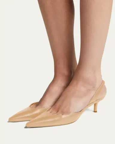 Manolo Blahnik Carolyne Leather Low-Heel Slingback Pump | Thumbnail 2